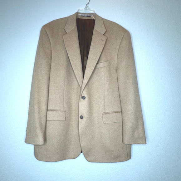 RALPH LAUREN POLO UNIVERSITY Camel Hair Sport Coat Blazer 48T Tan Classic Preppy - Picture 1 of 10